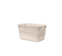 Brabantia Collect-It Cesta de la ropa 40L (Soft Beige), cesto ropa sucia para cocinas, baños o lavanderías, cesta colada para prendas, toallas o sábanas, set de 2 cestos robustos
