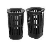 Brabantia Collect-It Cesta de la ropa 55L (Black), cesto ropa sucia para cocinas, baños o lavanderías, cesta colada para prendas, toallas o sábanas, set de 2 cestos robustos