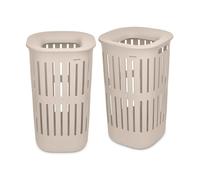 Brabantia Collect-It Cesta de la ropa 55L (Soft Beige), cesto ropa sucia para cocinas, baños o lavanderías, cesta colada para prendas, toallas o sábanas, set de 2 cestos robustos