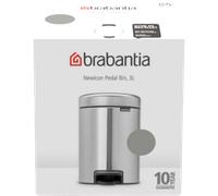 brabantia Cubo con Pedal Newicon, 3 Litros, con Cubo Interior de Plástico - Soft Grey brabantia