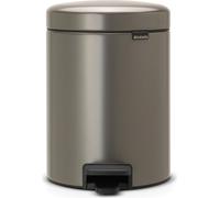 brabantia Cubo con Pedal Newicon, 5 Litros, Cubo Interior de Plástico - Platinum brabantia