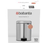brabantia Cubo con Pedal Newicon, 5 Litros, Cubo Interior de Plástico - Warm Copper brabantia