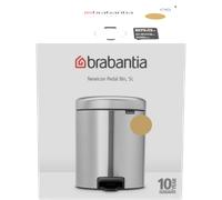 brabantia Cubo con Pedal Newicon, 5 Litros, Cubo Interior de Plástico - Warm Gold brabantia