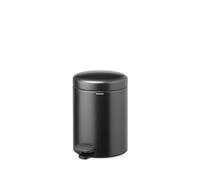 Brabantia Cubo de baño pequeño con tapa NewIcon 5 L Cubo con pedal a prueba de olores con cubo interior extraíble para baño, aseo o espacios pequeños | Confident Grey
