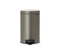Brabantia Cubo de basura con pedal newIcon – 3 L, acero inoxidable, Platinum