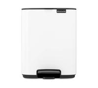 Brabantia Cubo de basura Bo – 7 L, con pedal, cubo extraíble, incluye bolsas PerfectFit, blanco