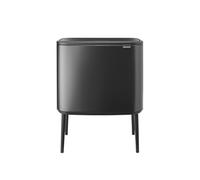 Brabantia Cubo de basura para cocina Bo Touch 23+11L Doble compartimento | Separación residuos Soft Touch con cubos interiores | Cubo reciclaje independiente con patas ajustables | Confident Grey