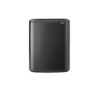 Brabantia Cubo de basura para cocina Bo Touch 60L Cubo XXL de tacto suave con cubo interior | Cubo de fondo plano para ahorrar espacio en cocina | Solución elegante para residuos | Confident Grey
