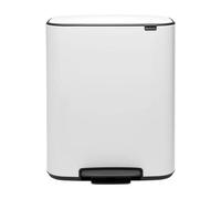 Brabantia Cubo de pedal Bo – 2 x 30 L para reciclaje – Blanco
