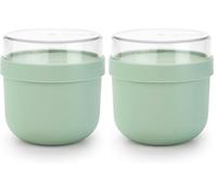 Brabantia - Make & Take Bol de Desayuno 0.5L - Con Compartimento a Rosca para Ingredientes (180 ml) - A Prueba de Fugas - Apto para Congelador, Microondas & Lavavajillas - Verde (Jade Verde)