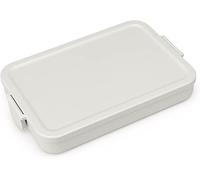 Brabantia - Make & Take Fiambrera - Plana - Espacio para Bocadillos - Tapa con Clips - Apta para Congelador, Microondas & Lavavajillas - Gris claro - 25,5 x 16,6 x 3,7 cm