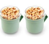 Brabantia - Make & Take Taza para Sopa 0.6L - Con Compartimento a Rosca para Ingredientes (180 ml) & Asa - A Prueba de Fugas - Apta para Congelador, Microondas & Lavavajillas - Verde (Jade Verde)
