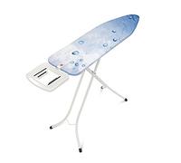 Brabantia - Mesa de Planchar B - con Soporte Sólido Plancha Vapor - Universal Ajustable - para Diestros y Zurdos - No se Desliza y No Araña - Plegable - Ice Water - 124x38 cm