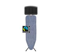Brabantia - Mesa de Planchar B - con Soporte Sólido Unidad de Vapor - Universal Ajustable - para Diestros y Zurdos - No se Desliza y No Araña - Plegable - Azul (Denim Blue) - 124x38 cm
