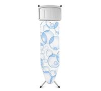 Brabantia - Mesa de Planchar B - con Soporte Sólido Unidad de Vapor - Universal Ajustable - para Diestros y Zurdos - No se Desliza y No Araña - Plegable - Bubbles - 124x38 cm