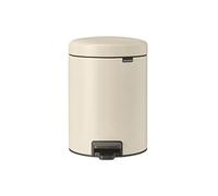 Brabantia NewIcon Cubo de Basura con Pedal, Pequeño, Soft Beige, 5L | Compacto, Para Cocina y Baño, Cierre Suave, Cubo Interior Extraíble, Tapa Antiolores, Patas Antideslizantes, Bolsas Incluidas