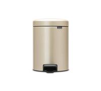 Brabantia NewIcon Cubo de Basura con Pedal, Stainless Steel, Metallic Gold, 5L
