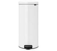 Brabantia newicon - cubo de basura de pedal de 30 litros, color blanco