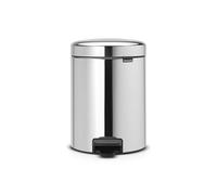 Brabantia NewIcon - Cubo de Basura de Pedal de 5L, Color Acero Brillante