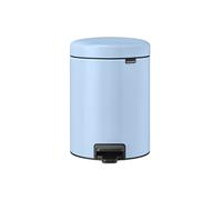 Brabantia - NewIcon Cubo de Pedal 5L - Papelera Pequeña para Baño o Aseo - Tapa de Cierre Suave - Funcionamiento con Pedal Ligero - Cubo Interior Extraíble - Azul (Dreamy Blue) - 21 x 27 x 29 cm