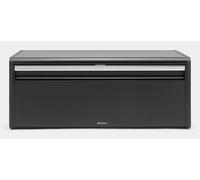 Brabantia Panera Fall Front - Caja grande para pan y bagels - Parte superior plana - Negro mate
