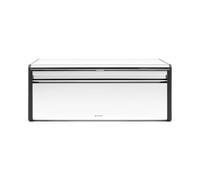 Brabantia Panera Fall Front - Caja grande para pan, bagels, panecillos - Diseño que ahorra espacio con parte superior plana - Brilliant Steel