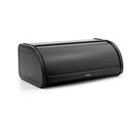 Brabantia Panera Roll Top - Caja de almacenamiento grande para pan, bagels, panecillos - Diseño eficiente con parte superior plana, Metal duradero - Matt Black