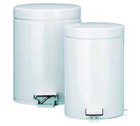 Brabantia Papelera Metálica Blanca con Tapa y Pedal de 12 Litros