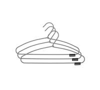 Brabantia - Percha de Ropa - Revestimiento de Tela Antideslizante - Percha de Tela - Accesorio de Armario de Tacto Suave - Esenciales para Percheros - Juego de 3 - Blanco/Negro - 21,5 x 41,5 x 1,3 cm