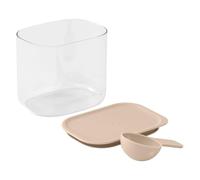 Brabantia Recipiente de almacenamiento de alimentos secos de 1,3 litros con cuchara medidora integrada, apto para harina, arroz o ingredientes para hornear en armarios de cocina