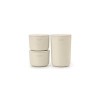 Brabantia - Renew Botes organizadores - Juego de 3 - Organizar para Objetos Pequeños - Diseño Apilable - Resistente a la Corrosión - Fácil de Limpiar - Accesorio de Baño - Soft Beige - 15,2 x 7,6 cm