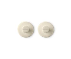 Brabantia - Renew Juego de 2 Colgadores de Toalla - Ideales para Baño, Aseo o Cocina - Soportan hasta 2 kg - con o sin Taladro - Materiales de Fijación Incluidos - Soft Beige