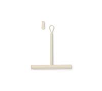 Brabantia - ReNew Limpiamamparas con Gancho para Puerta - Cepillo de Silicona & Escobilla Limpiadora para Cristales & Azulejos de Baño - Mango Suave & Antideslizante - Soft Beige - 42,1 x 9 cm