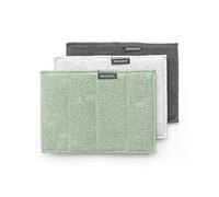 Brabantia - Sinkside Almohadillas de Microfibra para Limpiar - Esponja & Microfibra - Apto para Lavadora - para Limpiar Platos, Encimeras & Espejos - Paño de Microfibra - Juego de 3 - Jade Green