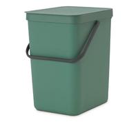 Brabantia Sort & Go 25L Cubo de basura(verde abeto), cubo basura reciclaje con asa y tapa con posición abierta, papelera cocina para reciclaje con diseño multi-talento, fácil de limpiar