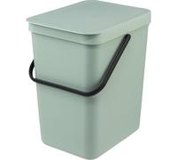 Brabantia Cubo de basura Sort & Go 25 L, reciclaje, asa y tapa con posición abierta, Verde jade