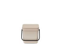 Brabantia Sort & Go 3L Cubo de basura (Soft Beige), cubo basura reciclaje con asa y tapa extraíble con posición abierta, papelera cocina práctica con diseño compacto, fácil de limpiar