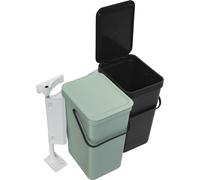 Brabantia Sort & Go Cubos de basura empotrables 2 x 16 L Gris oscuro y verde jade