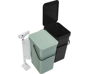 Brabantia Sort & Go Cubos de basura empotrables 2 x 16 L Gris oscuro y verde jade