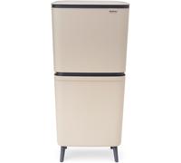 Brabantia Cubo de reciclaje SortUp Hi 20+25 L, 2 compartimentos, tapa de cierre suave – Beige