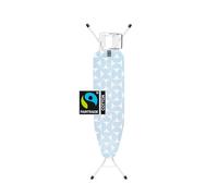 Brabantia - Tabla de Planchar A - con Soporte para Plancha de Vapor - Compacta & Plegable - Altura Ajustable - Patas Antideslizantes - Funda de Algodón de Ajuste Fresh Breeze - 110 x 30 cm