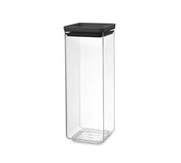 Brabantia tasty + bote apilable cuadrado de plástico transparente, 2.5 l, tapa dark grey