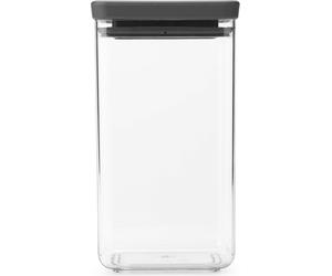 brabantia Tasty + Recipiente Cuadrado Apilable - Dark Grey - 1,6 L brabantia
