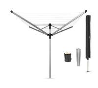 Brabantia - Tendedero Rotary Lift-O-Matic Advance - con Soporte hormigón - Ajustarlo fácilmente a tu Altura - Cuerdas resisitentes a los Rayos UV - Antideslizantes - Metallic Gris - 50m