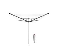 Brabantia - Tendedero Rotary Lift-O-Matic - con Soporte para jardín - Ajustarlo fácilmente a tu Altura - Cuerdas resisitentes a los Rayos UV - Antideslizantes - Gira con Facilidad - Anthracite - 50m