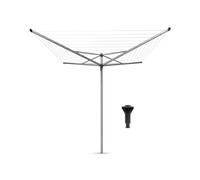Brabantia - Tendedero Rotary Topspinner - con Soporte de hormigón - Sistema Tipo Paraguas - Cuerdas resisitentes a los Rayos UV - Antideslizantes - Gira con Facilidad - Metallic Gris - 40m