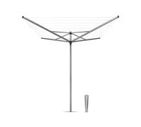 Brabantia - Tendedero Rotary Topspinner - con Soporte para jardín - Sistema Tipo Paraguas - Cuerdas resisitentes a los Rayos UV - Antideslizantes - Gira con Facilidad - Metallic Gris - 40m