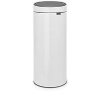 Brabantia touch bin, 30l alrededor plástico, acero inoxidable blanco