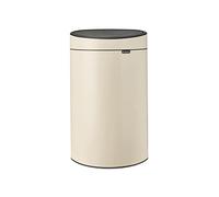 Brabantia - Touch Bin 40L - Papelera Grande Cocina - Apertura de Tacto Suave - Antideslizante - Fácil Reciclaje - Cubo Interior Extraíble - Bolsas de Basura Incluidas - Soft Beige - 44 x 30 x 73 cm