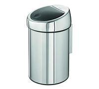 Brabantia Touch Bin - Cubo de basura, 3 litros, cubo interior de plástico extraíble, acero brillante